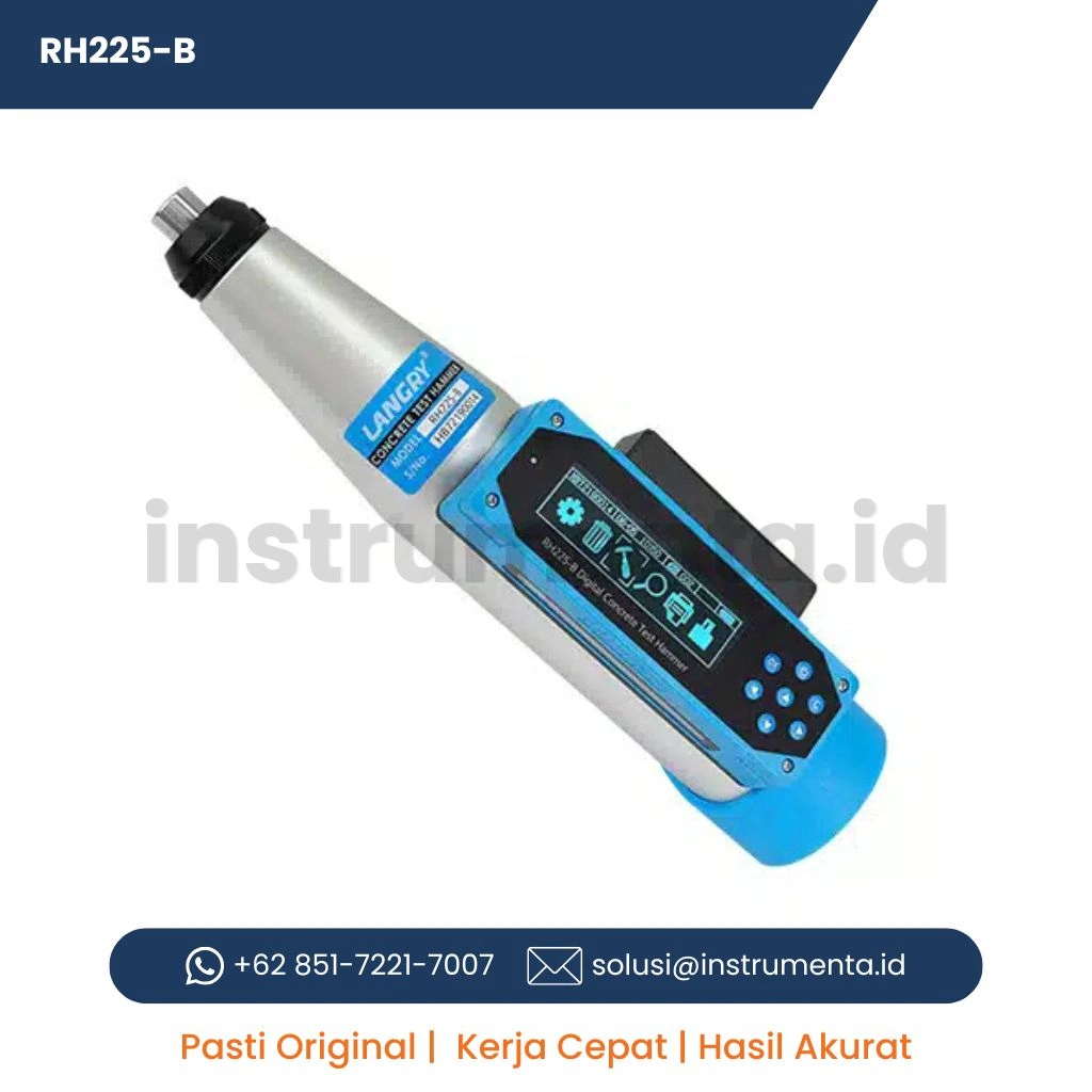 Jual Digital Concrete Test Hammer LANGRY RH225-B Alat Uji Kuat Tekan Beton NDT dengan Bluetooth & Data Logging